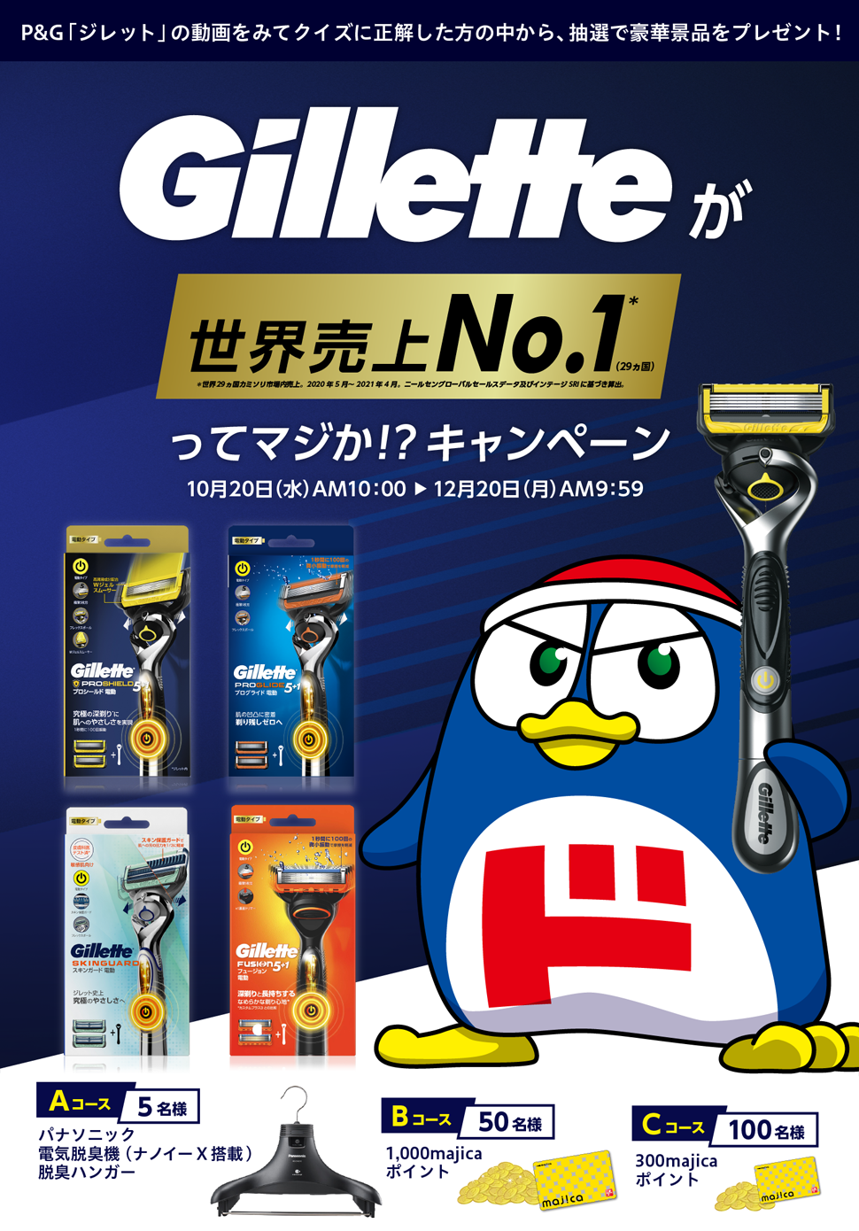 Gilletteが世界売上No.1(29カ国)ってマジか!?キャンペーン