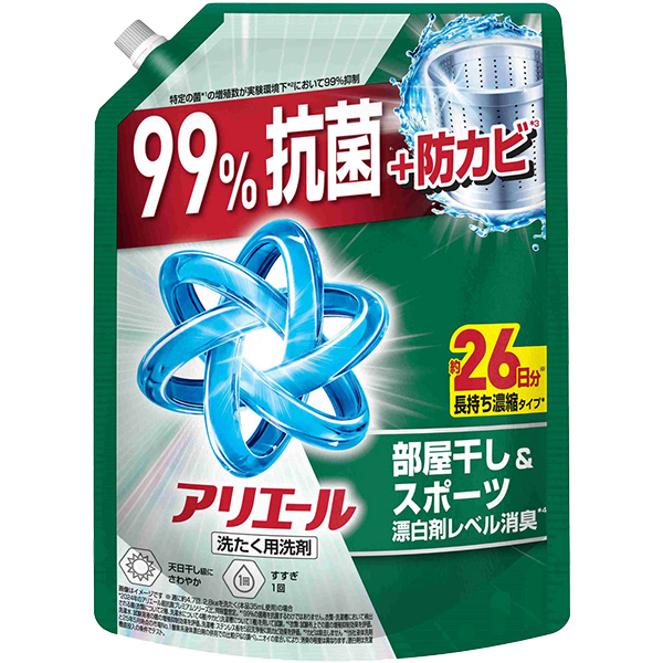 P&G アリエールジェル 部屋干しプラス つめかえ超特大サイズ 625g