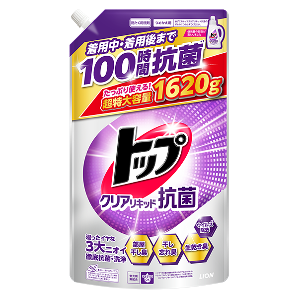 ライオン トップクリアリキッド抗菌 つめかえ用(1620g)