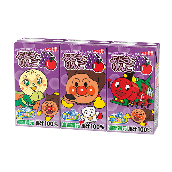 明治 アンパンマンぶどうとりんご(125ml×3個入)